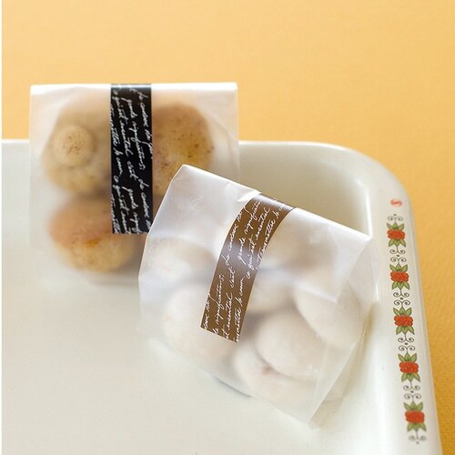 NEWフレンチ帯シール−ブラウン 100枚×5