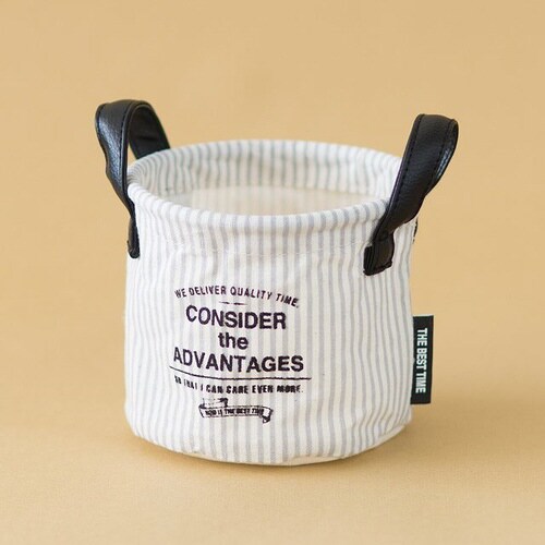 アメリカンストライプ丸底布バスケット−S 10個