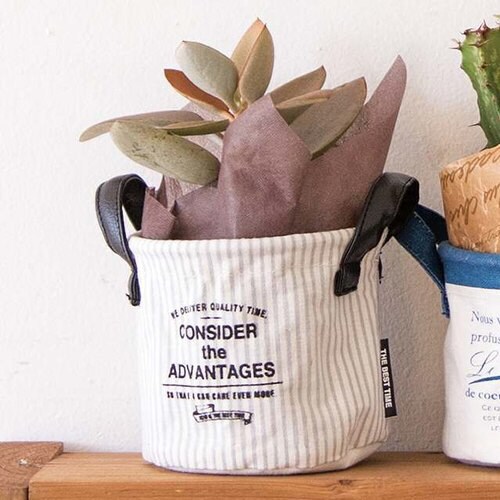 アメリカンストライプ丸底布バスケット−S 10個