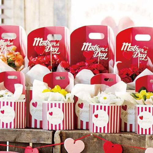 イージーフラワーペーパーボックス−M/ストライプ