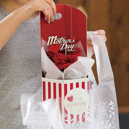 イージーフラワーペーパーボックス−M/ストライプ