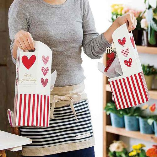 イージーフラワーペーパーボックス−M/ストライプ