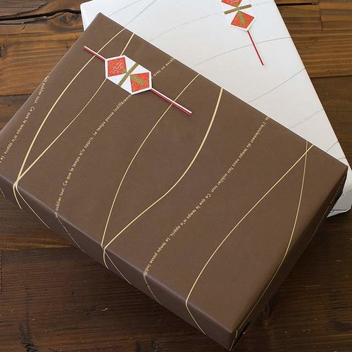 ウェーブ包装紙/ブラウン−2 50枚×2