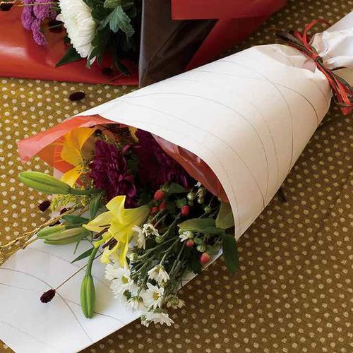 ウェーブ包装紙/ブラウン−2 50枚