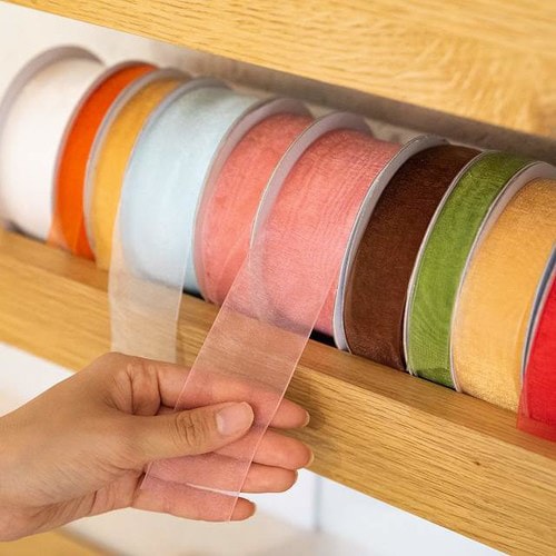 オーガンジーリボン−レッド38mm 1巻×2