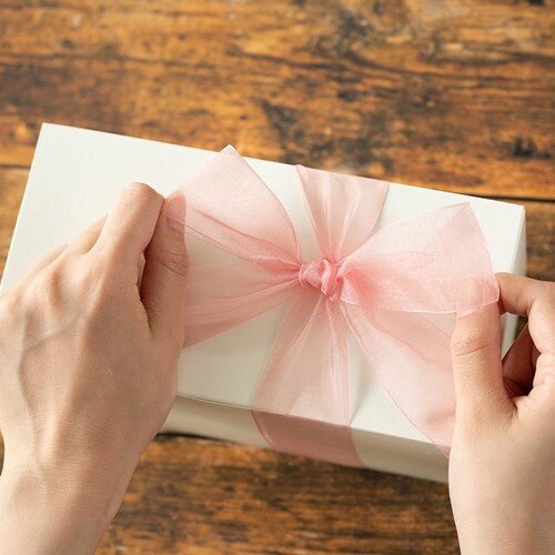 オーガンジーリボン−ダークピンク38mm 1巻×2