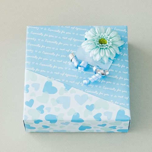 カーリングリボン付シール/ブルー−1 50枚×2