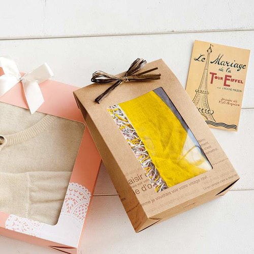 カフェオレ窓付ギフトボックス−M 10枚