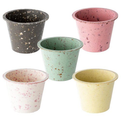 カラフルバンブーポット−S/チャコールグレー×3