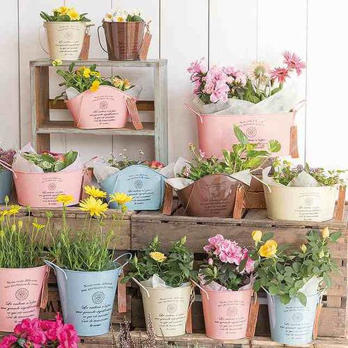 カンパーニュブリキバケツ−S/アイボリー 6個×2