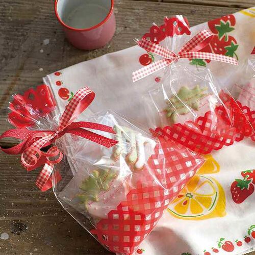 ギンガムチェックプリントカーリングリボンBR3×5