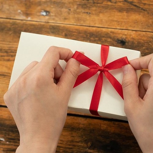 サテンリボンRED10mm 1巻×10