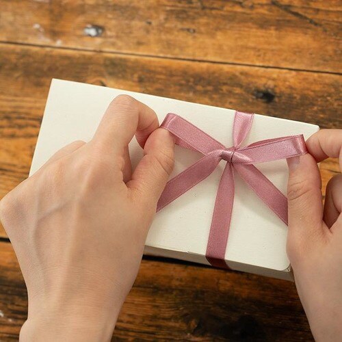 サテンリボンSMOKYPINK10mm 1巻×10