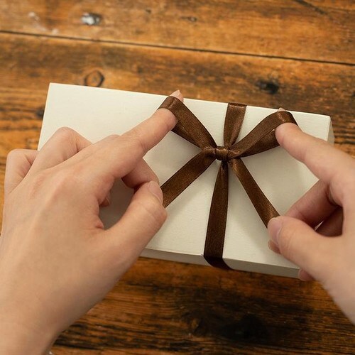 サテンリボンBROWN10mm 1巻×10