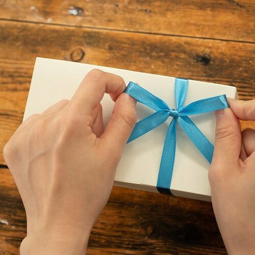 サテンリボンSKYBLUE10mm 1巻×10