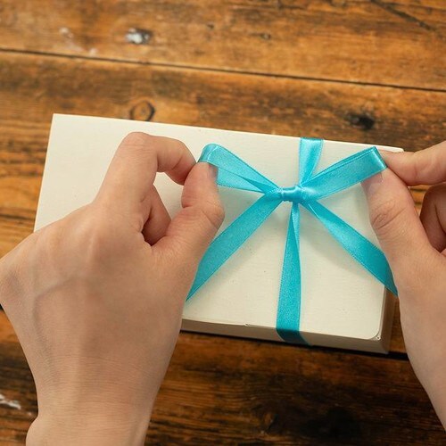 サテンリボンAQUABLUE10mm 1巻×10