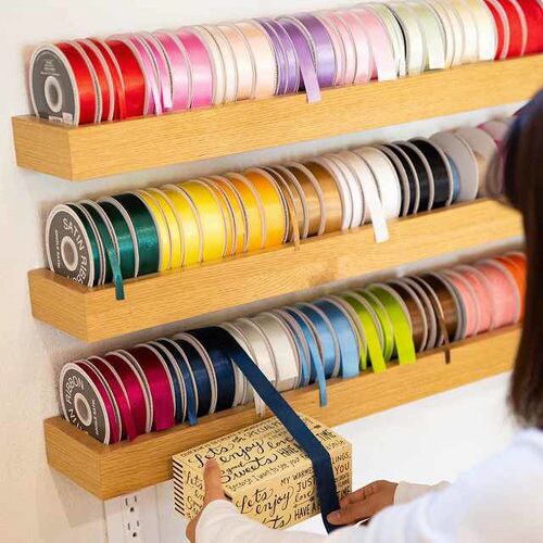 サテンリボンROYALBLUE10mm 1巻×10