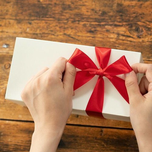 サテンリボンRED25mm 1巻×5