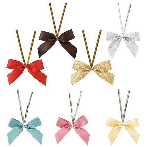 サテンリボンワイヤータイレッド−2 50個×2