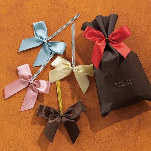 サテンリボンワイヤータイスモーキーイエロー−1×2