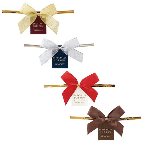 シャインリボン付ワイヤータイ−ゴールド 10個×5