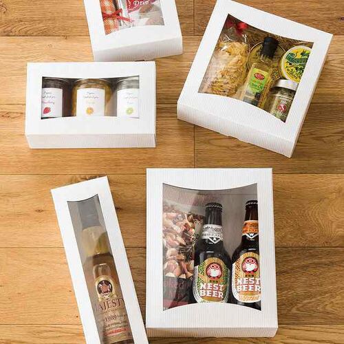 シンプルクオリティ窓付ギフトボックス/白−4×2