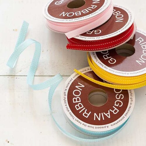 ステッチカラーナイロングログランリボン桃−1×5