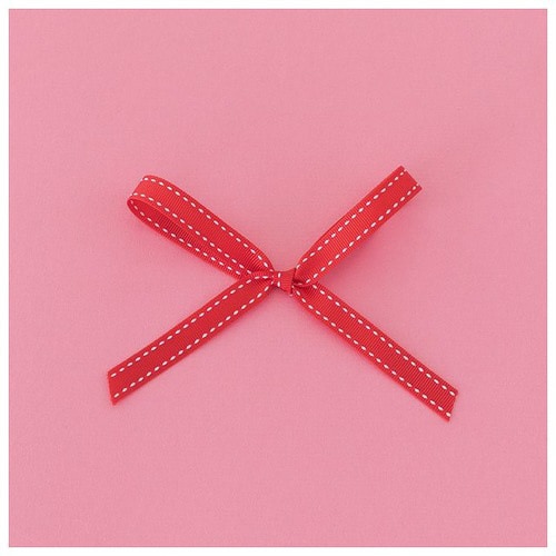 ステッチカラーナイロングログランリボン赤−1×5