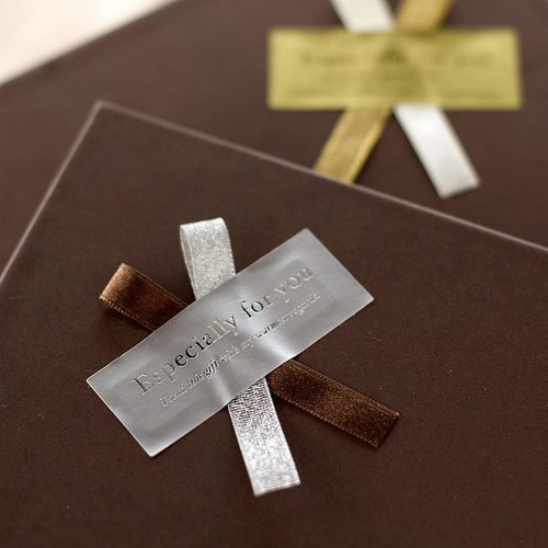 ダブルリボンシール/金−1 30枚×3