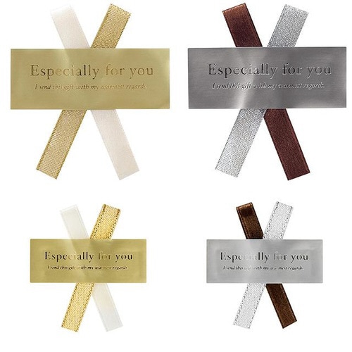 ダブルリボンシール/銀−2 30枚×3