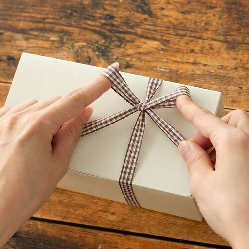 チェックリボンギンガムブラウン−3 1巻×3