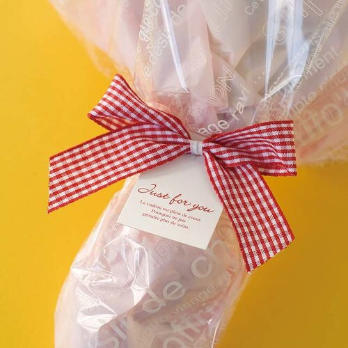 チェックリボン付ワイヤータイ 10個×5