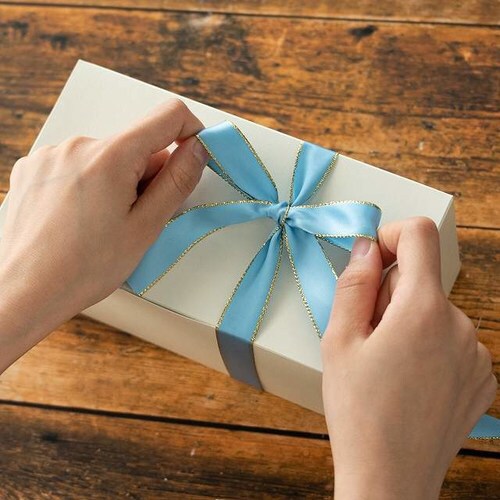 トゥインクルサテンリボンライトブルー19mm ×5