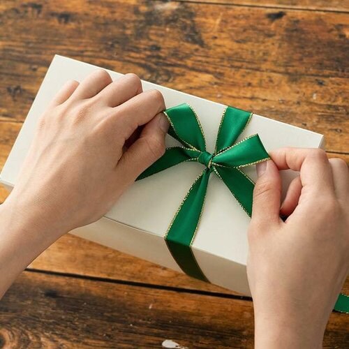 トゥインクルサテンリボングリーン19mm 1巻×5