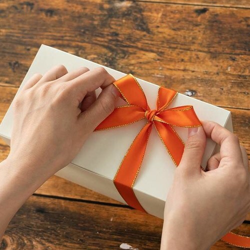 トゥインクルサテンリボンオレンジ19mm 1巻×5