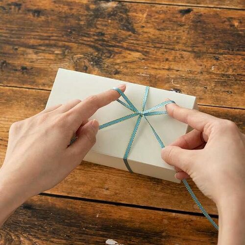 トゥインクルサテンリボンライトブルー3mm1巻×5