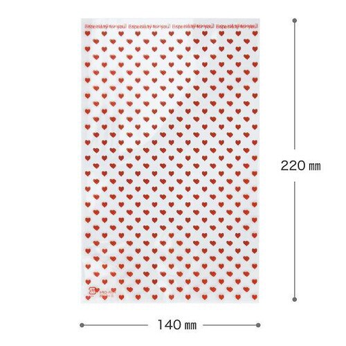 ハートレッドOPPギフトバッグ−4 50枚×5