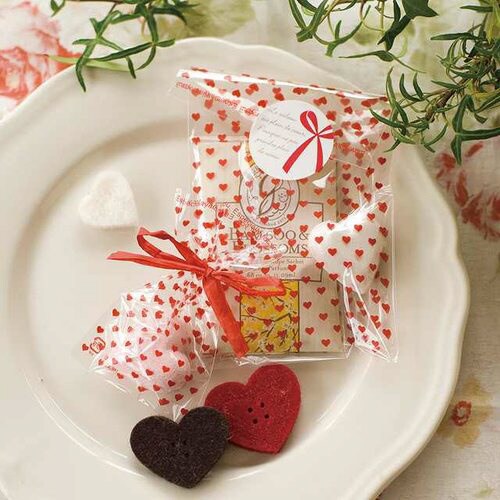 ハートレッドOPPギフトバッグ−5 50枚×10