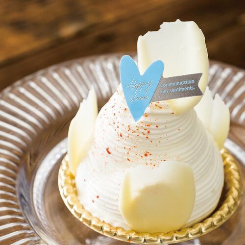 ハートシルバーケーキピック/ブルー−2100枚×3