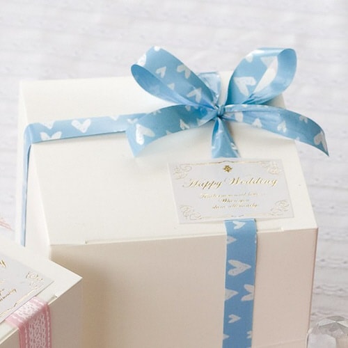 ハートプリントカーリングリボンライトブルー−2×5