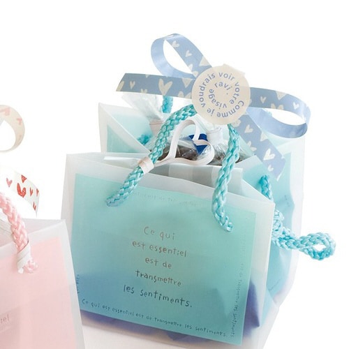 ハートプリントカーリングリボンライトブルー−2×5