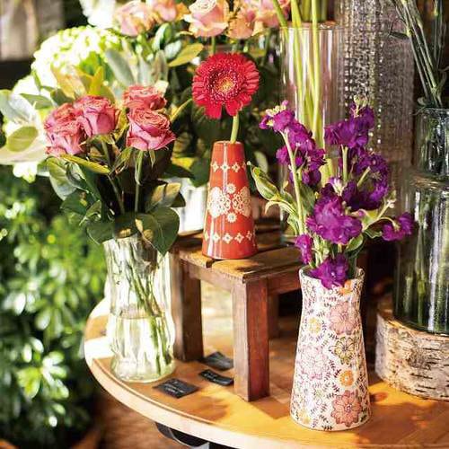 ハンドメイドプリントフラワーベース−1 2個×2