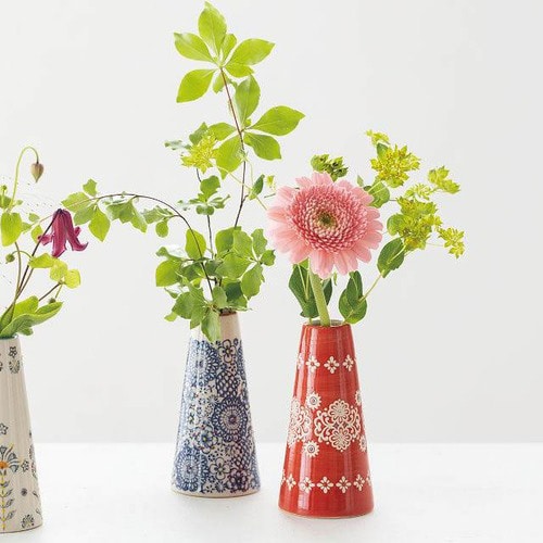 ハンドメイドプリントフラワーベース−2 2個×2
