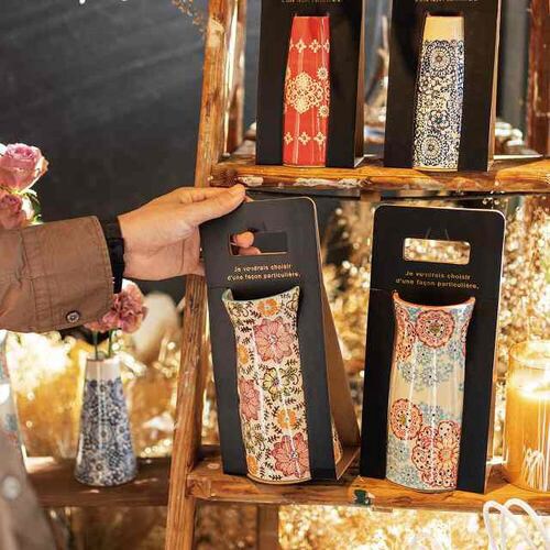 ハンドメイドプリントフラワーベース−4 2個