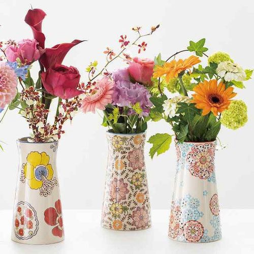 ハンドメイドプリントフラワーベース−4 2個