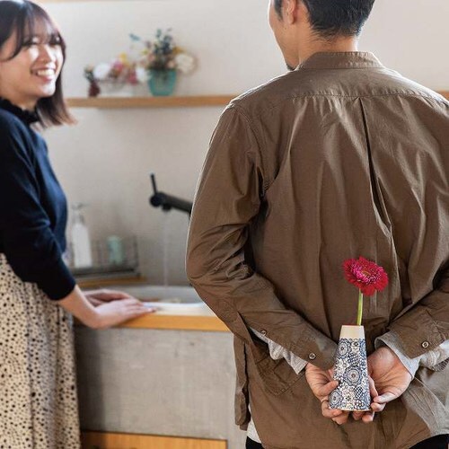 ハンドメイドプリントフラワーベース−7 2個×2