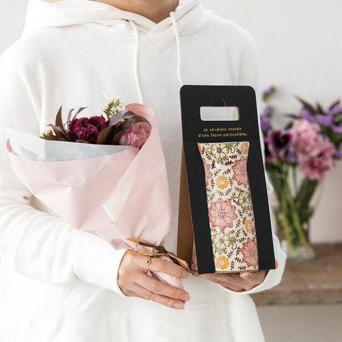 ハンドメイドプリントフラワーベース−8 2個