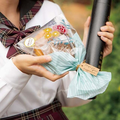 ブーケプリントOPPギフトバッグ−3/ミント×2