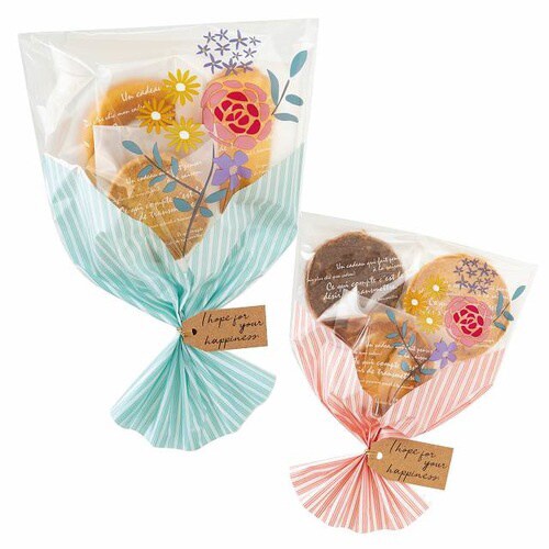 ブーケプリントOPPギフトバッグ−3/ミント×2