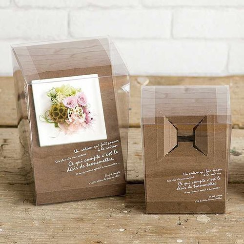 フラワークリアBOX斜めスタンド−ブラウンM×2